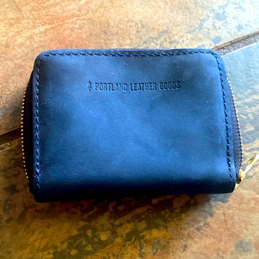 Portland leather goods PLG leather wallet blue